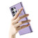 Samsung Galaxy S24 Ultra 5G YM007 Ring Holder Card Bag Skin Feel Phone Case - Purple