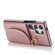 Samsung Galaxy S24 Ultra 5G YM007 Ring Holder Card Bag Skin Feel Phone Case - Rose Gold