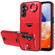 Samsung Galaxy A14 4G / 5G Calf Texture Card Slot Ring Holder Phone Case - Red