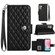 Samsung Galaxy A14 4G / 5G Rhombic Texture Flip Leather Phone Case with Lanyard - Black