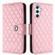 Samsung Galaxy A14 4G / 5G Rhombic Texture Flip Leather Phone Case with Lanyard - Pink