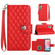 Samsung Galaxy A14 4G / 5G Rhombic Texture Flip Leather Phone Case with Lanyard - Red