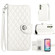 Samsung Galaxy A14 4G / 5G Rhombic Texture Flip Leather Phone Case with Lanyard - White