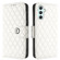 Samsung Galaxy A14 4G / 5G Rhombic Texture Flip Leather Phone Case with Lanyard - White