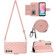 Samsung Galaxy A14 4G / 5G Rhombic Texture Flip Leather Phone Case with Long Lanyard - Coral Pink