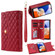 Samsung Galaxy A14 4G / 5G Zipper Multi-Card Wallet Rhombic Leather Phone Case - Red