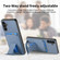 Samsung Galaxy A14 4G/5G Carbon Fiber Card Bag Fold Stand Phone Case - Blue