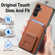 Samsung Galaxy A14 4G/5G Carbon Fiber Card Bag Fold Stand Phone Case - Brown