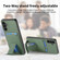 Samsung Galaxy A14 4G/5G Carbon Fiber Card Bag Fold Stand Phone Case - Green