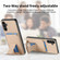 Samsung Galaxy A14 4G/5G Carbon Fiber Card Bag Fold Stand Phone Case - Khaki