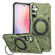 Samsung Galaxy A14 4G/5G MagSafe Magnetic Shockproof Phone Case with Ring Holder - Dark Green