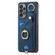 Samsung Galaxy A14 4G/5G Retro Skin-feel Ring Card Bag Phone Case with Hang Loop - Blue