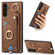 Samsung Galaxy A14 4G/5G Retro Skin-feel Ring Card Bag Phone Case with Hang Loop - Brown