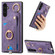 Samsung Galaxy A14 4G/5G Retro Skin-feel Ring Card Bag Phone Case with Hang Loop - Purple