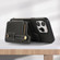 iPhone 15 Pro Max 01 RFID Card Bag Cowhide Texture PU Phone Case - Black