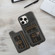 iPhone 15 Pro Max 01 RFID Card Bag Cowhide Texture PU Phone Case - Black