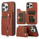 iPhone 15 Pro Max 01 RFID Card Bag Cowhide Texture PU Phone Case - Brown
