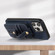 iPhone 15 Pro Max 02 RFID Card Bag Cowhide Texture PU Phone Case - Blue