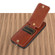 iPhone 15 Pro Max 02 RFID Card Bag Cowhide Texture PU Phone Case - Brown