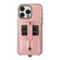 iPhone 15 Pro Max 02 RFID Card Bag Cowhide Texture PU Phone Case - Pink