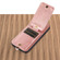 iPhone 15 Pro Max 02 RFID Card Bag Cowhide Texture PU Phone Case - Pink