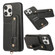 iPhone 15 Pro Max 03 RFID Card Bag Cowhide Texture PU Phone Case - Black