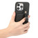 iPhone 15 Pro Max 03 RFID Card Bag Cowhide Texture PU Phone Case - Black