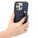 iPhone 15 Pro Max 03 RFID Card Bag Cowhide Texture PU Phone Case - Blue