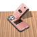 iPhone 15 Pro Max 03 RFID Card Bag Cowhide Texture PU Phone Case - Pink