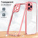 iPhone 15 Pro Max 3 in 1 Clear TPU Color PC Frame Phone Case - Pink
