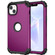 iPhone 15 Pro Max 3 in 1 Silicone Hybrid PC Shockproof Phone Case - Purple