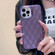 iPhone 15 Pro Max 3D Rhombus Electroplating TPU Hybrid PC Phone Case - Purple