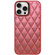 iPhone 15 Pro Max 3D Rhombus Electroplating TPU Hybrid PC Phone Case - Rose Red