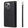 iPhone 15 Pro Max 9 Card Slots Zipper Wallet Bag Leather Phone Case - Black
