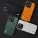 iPhone 15 Pro Max ABEEL Dual Color Lichi Texture PU Phone Case - Black