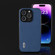 iPhone 15 Pro Max ABEEL Genuine Leather + PC Litchi Texture Phone Case - Blue