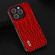 iPhone 15 Pro Max ABEEL Genuine Leather Crocodile Pattern Black Edge Phone Case - Red
