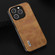 iPhone 15 Pro Max ABEEL Retro Litchi Texture PU Phone Case - Brown