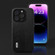 iPhone 15 Pro Max ABEEL Wood Texture PU Phone Case - Black