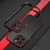 iPhone 15 Pro Max Aurora Series Lens Protector + Metal Frame Phone Case - Black Red