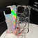 iPhone 15 Pro Max Bear Shape Electroplated Laser TPU Phone Case - Purple