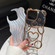 iPhone 15 Pro Max Bear Shaped Embossed Electroplated Laser TPU Phone Case - Black