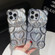 iPhone 15 Pro Max Bear Shaped Embossed Electroplated Laser TPU Phone Case - Black