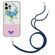 iPhone 15 Pro Max Bronzing Butterfly Flower TPU Phone Case with Lanyard - Hydrangea