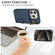 iPhone 15 Pro Max Brushed Texture Wallet Ring Holder Phone Case - Blue