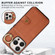 iPhone 15 Pro Max Brushed Texture Wallet Ring Holder Phone Case - Brown