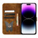 iPhone 15 Pro Max Butterfly Cat Embossing Flip Leather Phone Case - Brown