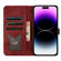iPhone 15 Pro Max Butterfly Cat Embossing Flip Leather Phone Case - Red