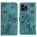iPhone 15 Pro Max Butterfly Cat Embossing Flip Leather Phone Case - Wathet