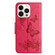 iPhone 15 Pro Max Butterfly Embossed Flip Leather Phone Case - Red